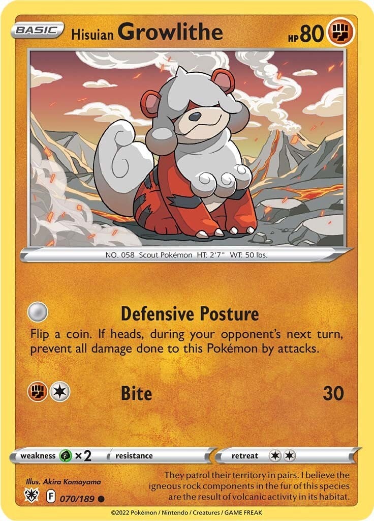 Hisuian Growlithe [Defensive Posture | Bite]