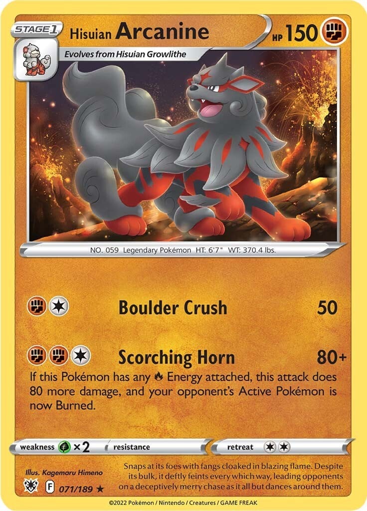 Hisuian Arcanine [Boulder Crush | Scorching Horn]
