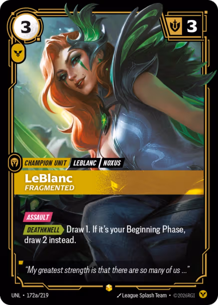 Leblanc, Fragmented