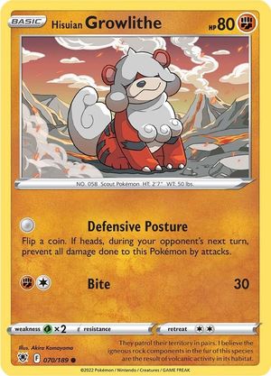 Hisuian Growlithe [Defensive Posture | Bite]