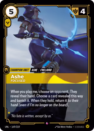 Ashe, Focused