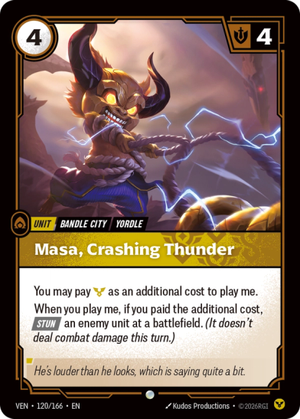 Masa, Crashing Thunder